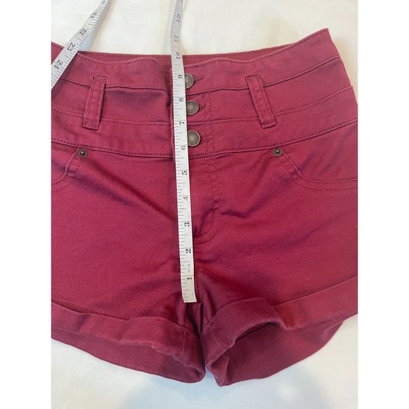 Mossimo Women's High Waist Shorts Button Fly High Rise F16958625 Red Size 4/27 - Picture 5 of 10